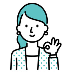 OKサインをするビジネスウーマン