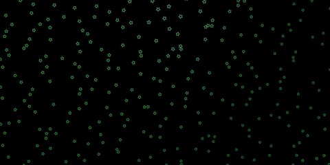 Dark Green vector template with neon stars.