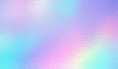 Foto op Plexiglas Hologram background. Iridescent foil effect texture. Holography pattern. Pearlescent gradient. Rainbow surface for design prints. Pastel color. Holographic metal patern. Delicate background. Vector © Omeris