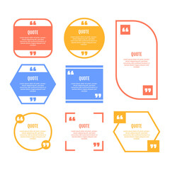 Flat quote box frame collection. - Vector.