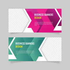 Naklejka premium Gradient business banners design template. - Vector.