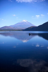 山中湖と富士山