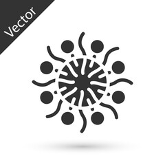 Grey Firework icon isolated on white background. Concept of fun party. Explosive pyrotechnic symbol. Vector