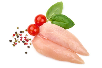 Chicken Breast Mini Fillets, isolated on white background. High resolution image.