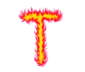 Alphabet T flame design