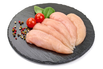 Chicken Breast Mini Fillets, isolated on white background. High resolution image.