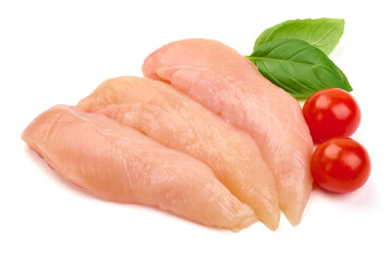 Chicken Breast Mini Fillets, isolated on white background. High resolution image.