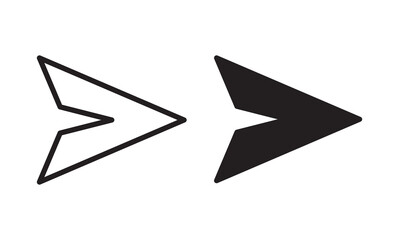 Send message icon, paper plane sign vector