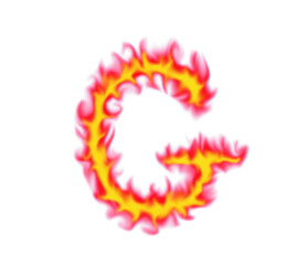 Alphabet G flame design