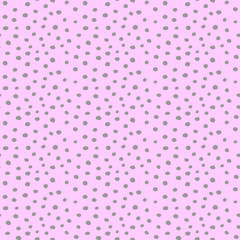 Background polka dot. Spotted seamless pattern. Random dots, circles, stains, spots. Design for fabric, fun cute kids print. Irregular random abstract vector texture. Repeating graphic backdrop