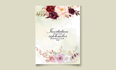 Watercolor Floral Wedding Card Set 