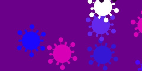 Light purple, pink vector texture with disease symbols.