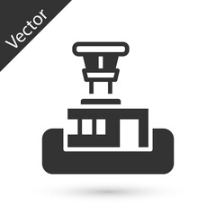 Grey Airport control tower icon isolated on white background. Vector