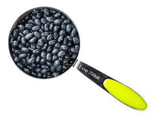 black mexican beans in measuring cup cutout