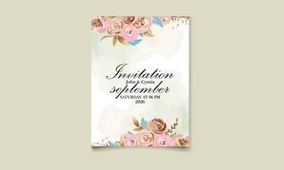 Watercolor Floral Wedding Card Set