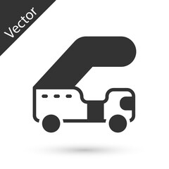 Grey Passenger ladder for plane boarding icon isolated on white background. Airport stair travel. Vector