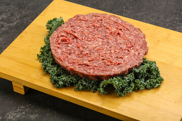 Raw beef burger cutlet for burger
