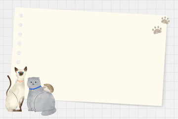 Frame with cute pets drawing on grid background