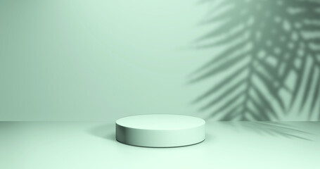 Minimalistic showcase with empty space. Empty podium for display product. 3D rendering.