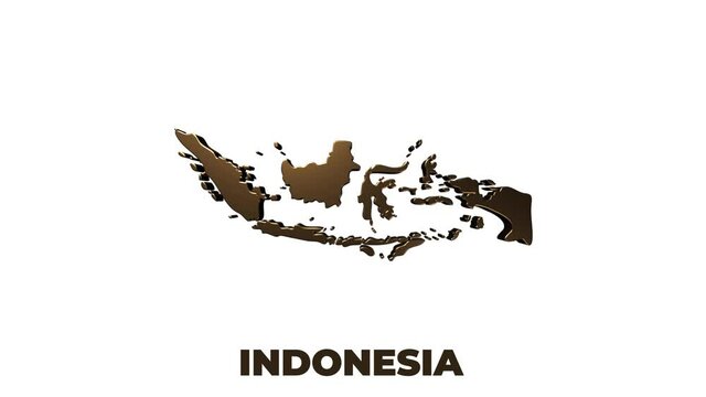 Indonesia Map Showing Up Intro By Regions 4k animated Indonesia map intro background with countries appearing and fading one by one and camera movement