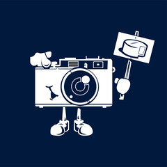 Camera say's cheese. a great illustration and concept for your project
