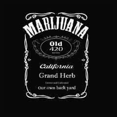Marijuana old 420. this is a royal and classic vector & illustration for cowboy