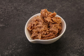 Canned tuna fillet for salad