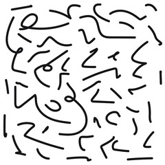 abstract background, erratic lines, black line object on the background