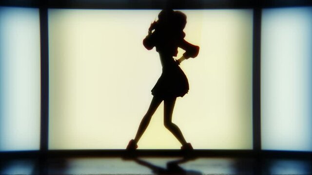 3D Animation Silhouette K Pop Dancer In Lighting Stage