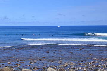 View from the Jinzun Recreation Area, a surfing spot next to Jinzun harbor located at Taitung, eastern Taiwan