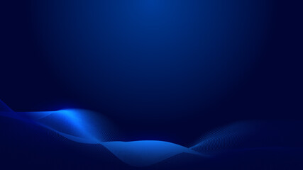 Dot blue wave light screen gradient texture background. Abstract  technology big data digital background. 3d rendering.