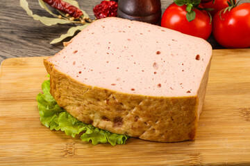 Homemade baked traditional meat loaf
