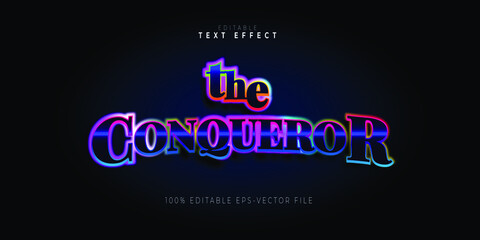 editable graphic vector of  the conqueror  text effect.typhography logo