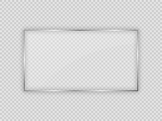 Glass plate in rectangular frame