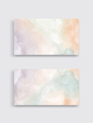 Set of cards watercolor. Set of watercolour banner
