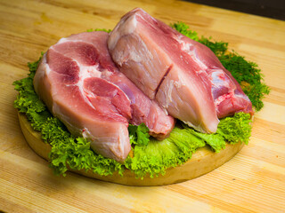 raw fillet with spices