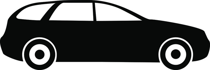 Black car icon isolated on white background 