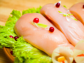 raw chicken breasts with spices