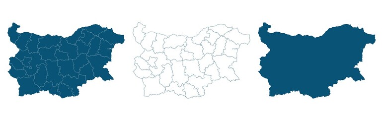 Bulgaria blue map on white background vector