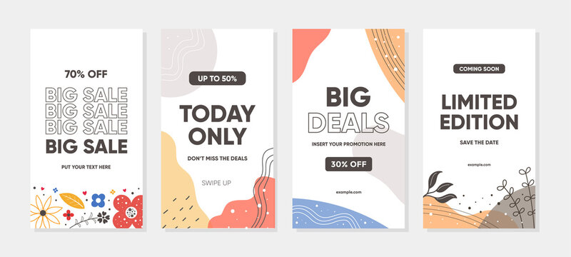 Trendy abstract universal template for promotion sale. Able to use for social media posts, stories, mobile apps, banners design, web or internet ads.