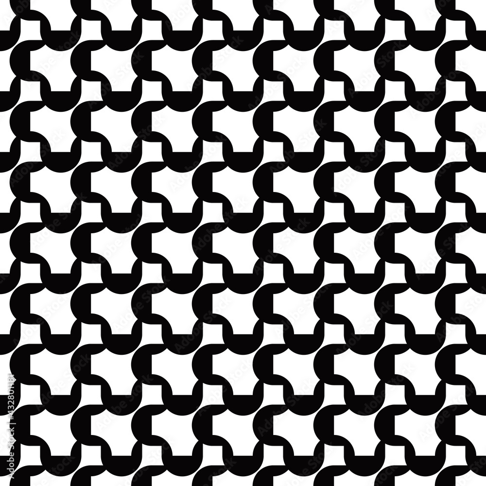 Poster Simple hooked pattern. Vector and monochrome seamless ornament.