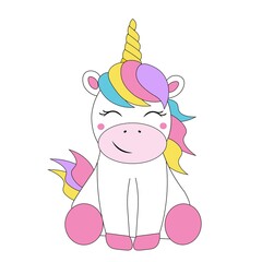 cute colorful unicorn vector illustration