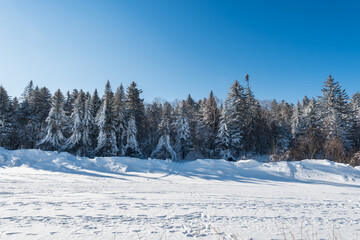 Snow and rime in winter in Changbai Mountain, Jilin Province, China