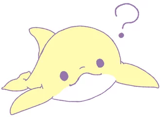 Foto op Plexiglas こちらを向いて首を傾げるイルカ（黄色） © ゆの 朔