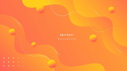 Abstract Liquid Shapes Dynamic Gradient Orange Background. Good For Banner, Landing Page, Wallpaper Or Presentation Material.