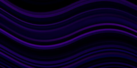 Dark Purple vector pattern with curved lines.