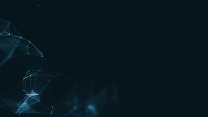 Abstract Plexus Geometrical Background Loop/ 4k animation of an abstract plexus shape technology background with moving lines and dots for network digital data concept and communication seamless loopi