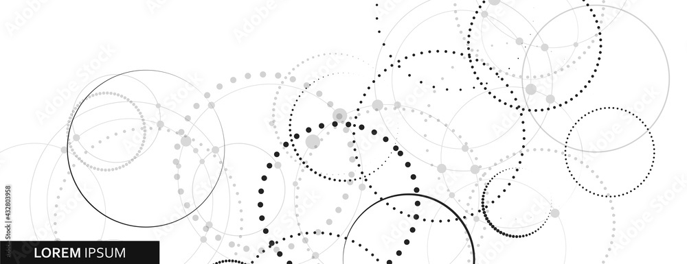Aufkleber Vector design template with connect dotted circle. Dotted connect cover illustration. Abstract background set. Global network