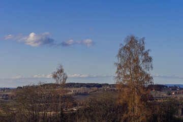 View from Overnengen, Toten, Norway, in spring.