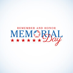 Happy Memorial Day background. National american holiday illustration. Vector Memorial day greeting card